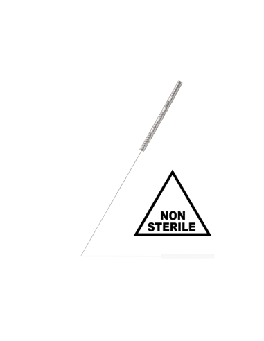 Agulha de Prata Maciço com Cabo de Metal Leve, 0,18mm X 30 mm, Não Esterilizada