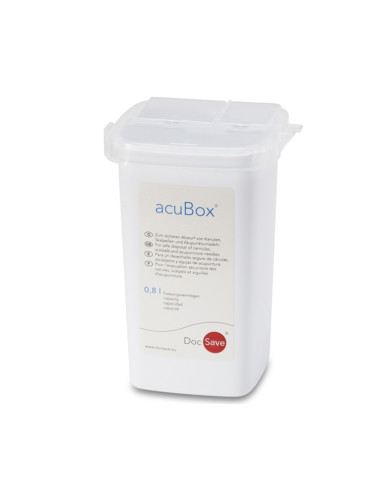 acuBox | Contentor para Eliminação de Agulhas, Capacidade 0,8 Litros